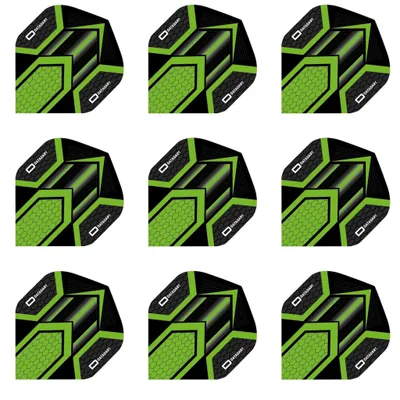 Produktbild von Datadart | HEX | Dart Flights | Standard | 100 Mikron | Grün | 3 Sets = 9 Stück