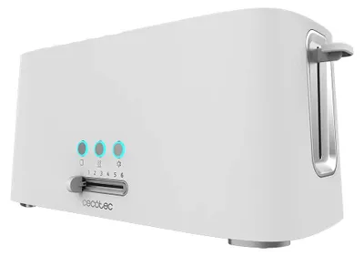 Toaster mit 2 extra breiten Schlitzen, 1630 W, weiß, Kunststoff