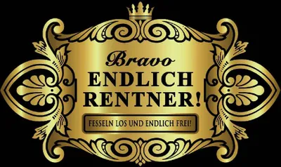 Produktbild von Oblique Unique Flaschenetikett Aufkleber Sticker gold elegant - Endlich Rentner