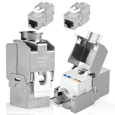 4x CAT 7 Keystone RJ45 Modul, 10 Gbit/s, 1000 MHz, STP