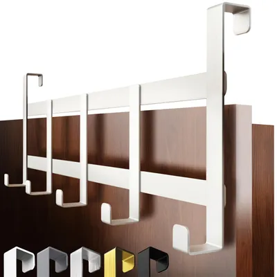Deurkapstok mit 4 Haken, weiß, 31,7 cm, für Türen und Schränke
