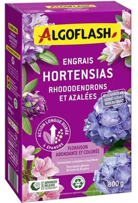 Produktbild von Acidophile Dünger, ALGOFLASH Naturasol, Hortensien, Rhododendren & Azaleen, 800 g, UAB