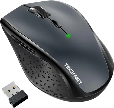 Produktbild von TECKNET Kabellose Maus, 4800 DPI 2.4G Funkmaus mit USB Empfänger, 30 Monate Batterielaufzeit, Optical Tracking, Wireless Maus mit 6 Tasten