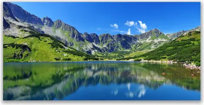Produktbild von Tulup Leinwand-Bilder 140x70 Wandbild Canvas Kunstdruck Gebirge See Landschaft