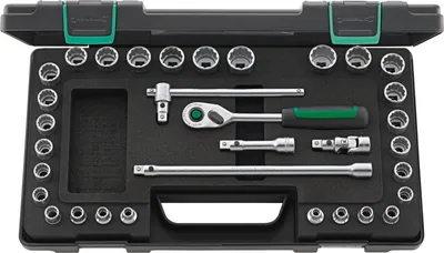 Produktbild von STAHLWILLE 96020107, Steckschlüssel-Satz, 33 Kopf/Köpfe, 415 mm, 230 mm, 2,71 kg