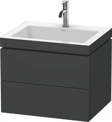 Produktbild von Waschtischunterbau L-CUBE m WT Vero Air 500x600x480mm o HL we hgl ohne Hahnloch weiß hochglanz