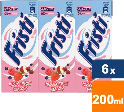 Produktbild von Nutricia Fristi Trinkjoghurt Rote Frucht 0% Fett 6 x 200ml