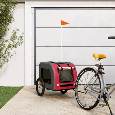 Produktbild von [Home] Fahrradanhänger Hunde Rot und Grau Oxford-Gewebe und Eisen , Neue Mode 2024 im häuslichen Leben