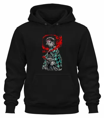 Obrázok produktu pre Tanjiro Kamado Demon Slayer Anime Sword Blood Manga Gift Uni mikina s kapucňou, čierna, M