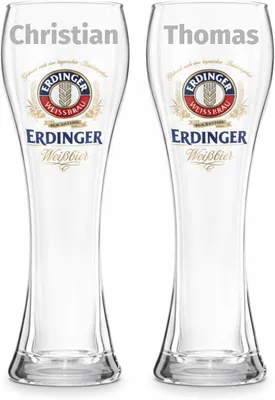 Immagine prodotto di Erdinger Weizenbierglas 0,5 L 2er Set personalisiert EKM-ERD-2