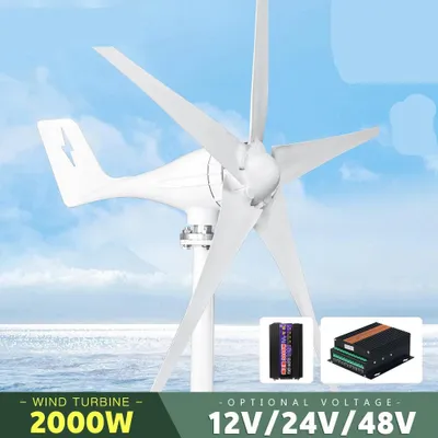 Produktbild von Windturbine – Windgenerator – Energiegenerator – Nachhaltige Energie – 2000 Watt Leistung – Aluminiumgehäuse