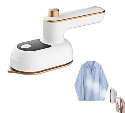 Mini-Reisebügeleisen, klappbar, 50 ml Tank, 90°/180° drehbar, weiß