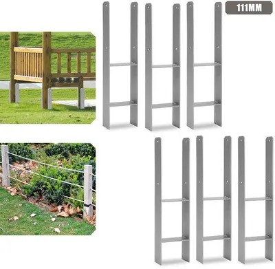 Immagine prodotto di Viti a forma di H per esterni, 111 mm, set da 6 pezzi, struttura robusta e resistente, ideali per pergolati