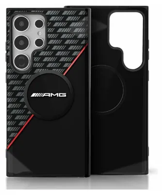 Obrázek produktu pro Etui Amg Double Layer Rhombs Magsafe Do  Samsung Galaxy S25 Ultra Czarno-Czerwony