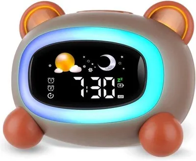 Obrázek produktu pro Digitální budík – LED – pro děti – do ložnice – vhodný pro nácvik usínání a s budíkovou funkcí – nástěnné hodiny