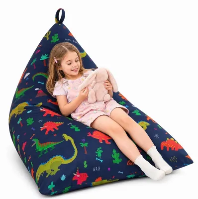 Immagine prodotto di Copertura per pouf a forma di dinosauro, dimensioni 127x72x72 cm, realizzata in tela e velluto