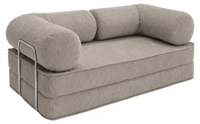 Produktbild von SURB Sofa 100 Modulares Schlafsofa 2-Sitzer, Bodensofa aus POSO-Cordstoff, 200 x 100 cm, Taupe