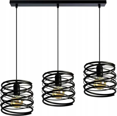Obrázek produktu pro Černá loftová lampa Spring 2786/Z-B-3 Stropní lampa Minimalistický design s nastavitelnou výškou a objímkou E27