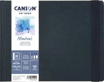 Zdjęcie produktu dla Canson Montval, notatnik artystyczny, papier do akwareli, drobnoziarnisty, 300 g/m², format A5