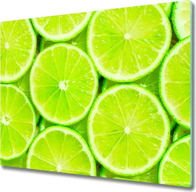Produktbild von Glas Herdabdeckplatte 60x52 cm Spritzschutz Glasabdeckplatte Schneidebrett Limetten