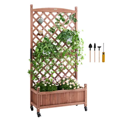Zdjęcie produktu dla VEVOR Skrzynia rozsadowa z kratą 75 x 33 x 156 cm Skrzynia rozsadowa z kratą Podwyższona rabata Jodłowa rabata rozsadowa Nośność pojedynczej ramy 50 kg Rabata ogrodowa Rabata kwiatowa do dekoracji podwórka Zagospodarowanie balkonu