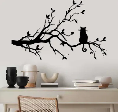 Obrázek produktu pro Wallity, Cat 12, dekorativní kovový doplněk na zeď, černý, 100 % KOV, 80 x 50 cm