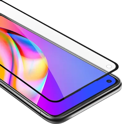 Produktbild von Cadorabo Panzerfolie für Oppo A94 5G Schutzfolie in Schwarz Vollbild Folie Tempered Display Schutzglas
