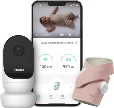 Produktbild von Owlet Babyphone Kamera Dream Bundle Dream Sock + Cam 2 dusty rose