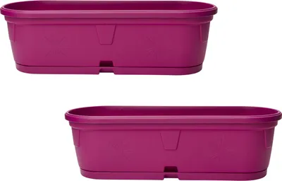 Produktbild von 2x Blumenkasten länglich 50 cm lila