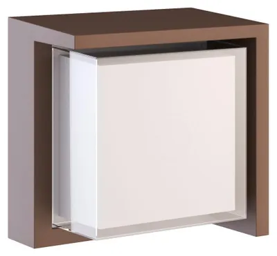 Image de Applique Murale Led Carrée Blis 15W 180° Avec Interrupteur, Température 2700K/3200K/4000K, Finition Corten Pour Extérieur Par Beneito & Faure.