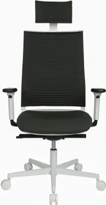 Produktbild von Topstar Sitness Life 80 weiss schwarz ergonomischer Bürostuhl mit beweglicher Sitzfläche und höhenverstellbaren Armlehnen, Bürostuhl Schreibtischstuhl Drehstuhl