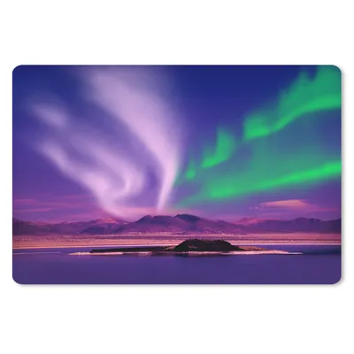 Produktbild von MuchoWow® Mauspad Mousepad Nordlichter - Schnee - Natur 27x18 cm - Mousepads - Maus Mat - Pad - Mausunterlage - Büroartikel - Desk Matten