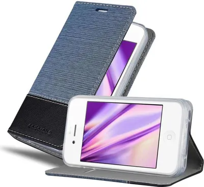 Produktbild von Cadorabo Hülle für Apple iPhone 4 / 4S Schutzhülle in Blau Handy Hülle Etui Book Case Cover