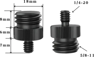Zdjęcie produktu dla INF Zestaw 5 adapterów do statywu: adapter gwintu 1/4-20 cala na 5/8-11 cala Czarny 1/4-20