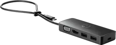 Obrázek produktu pro HP USB-C Travel HUB, USB 3.2 Gen 1 (3.1 Gen 1) Type-C, Černá, HDMI, USB 2.0, USB 3.2 Gen 1 (3.1 Gen 1) Type-C, VGA, HP, Pro x2, Elite x2, Elite x3, Enterprise