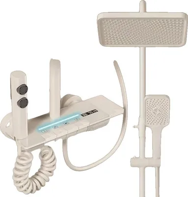Immagine prodotto di Miscelatore termostatico per doccia, display digitale, impostazioni di getto multifunzione, bianco