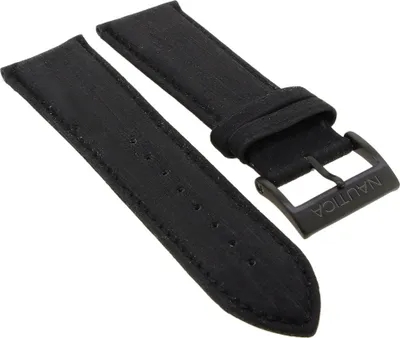 Produktbild von Nautica Uhrenarmband 24mm Leder schwarz Dornschließe NAI21504G