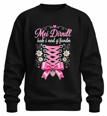 Productafbeelding van Ik heb geen Dirndl gevonden. Traditionele kleding, shirt, leren broek, Beierse sweatshirt, trui, zwart, maat M