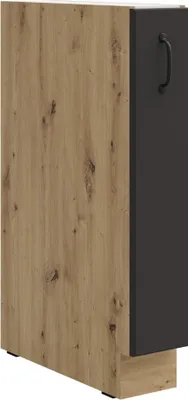 Produktbild von Unterschrank 15 Schrankauszug Stilo Grau + Eiche Artisan Küchenzeile Küchenblock Küche Landhaus