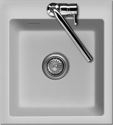 Produktbild von Flächenbündige Spüle KeraDomo MERA 46 F Alu mit Handbetätigung