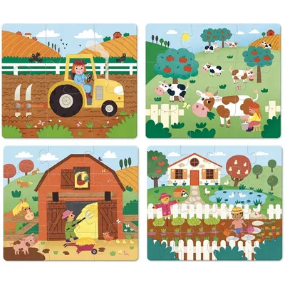 Obrázok produktu pre Vilac Drevené puzzle Farma 4v1