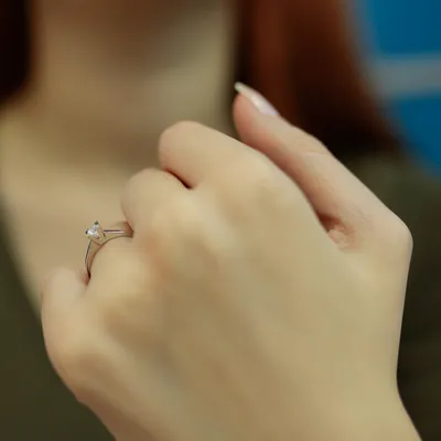 Produktbild von 0,19 Carat Diamant Solitär Ring 14 Karat Weißgold