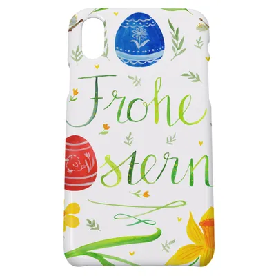 Produktbild von Mr. & Mrs. Panda Iphone 10 Handyhülle Ostern Frohe Ostern - Weiß - Geschenk, Osterblume, Hülle, Osterei, Bemalte Ostereier, Cover, Handy, Ostergrüße, X