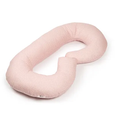 Produktbild von Baumwolle Schwangerschaftskissen Seitenkissen Stillkissen 100% Baumwolle - rosa gepunktet