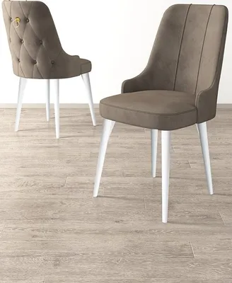 Produktbild von Skye Decor, Newa - Cappuccino, White, Stuhlset (2 Stück), Cappuccino, Rahmen: 100 % METALL, 46 x 94 x 46 cm