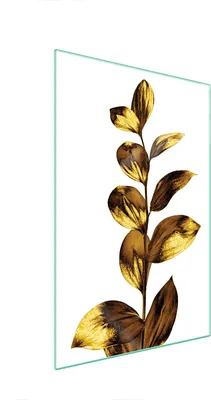 Produktbild von Herdabdeckplatte 35x52 Glaskeramikkochfeld Abdeckung Spritzschutz Glasplatte Deko Schneidebrett Golden Laub