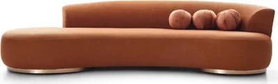 Produktbild von Moderne Polstersofa Dreisitzer Couch Sofa 3 Sitzer Stoffsofa Orange