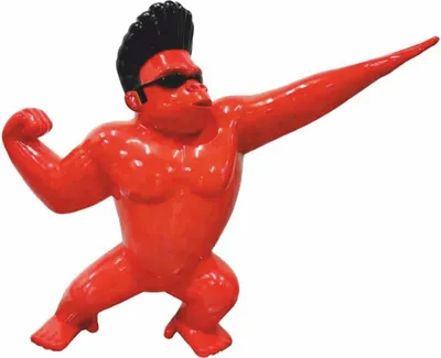 Obrázek produktu pro Casa Padrino Dekorativní socha Gorila opice Červená / Černá 139 x V. 120 cm - Zahradní figurka