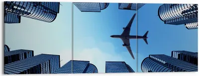 Produktbild von Bild auf Leinwand - Leinwandbild - Himmel Stadt Agglomeration Wolkenkratzer - 150x50cm - Wand Bild - Wanddeko - Leinwanddruck - Bilder - Kunstdruck - Leinwand bilder - Wandkunst - CA150x50-2556