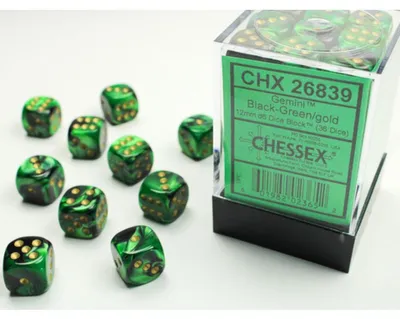 Produktbild von Chessex Gemini W6x36 Black-Green/Gold